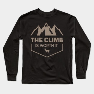 The Climb Is Worth It Mountain Rock Climbing Long Sleeve T-Shirt